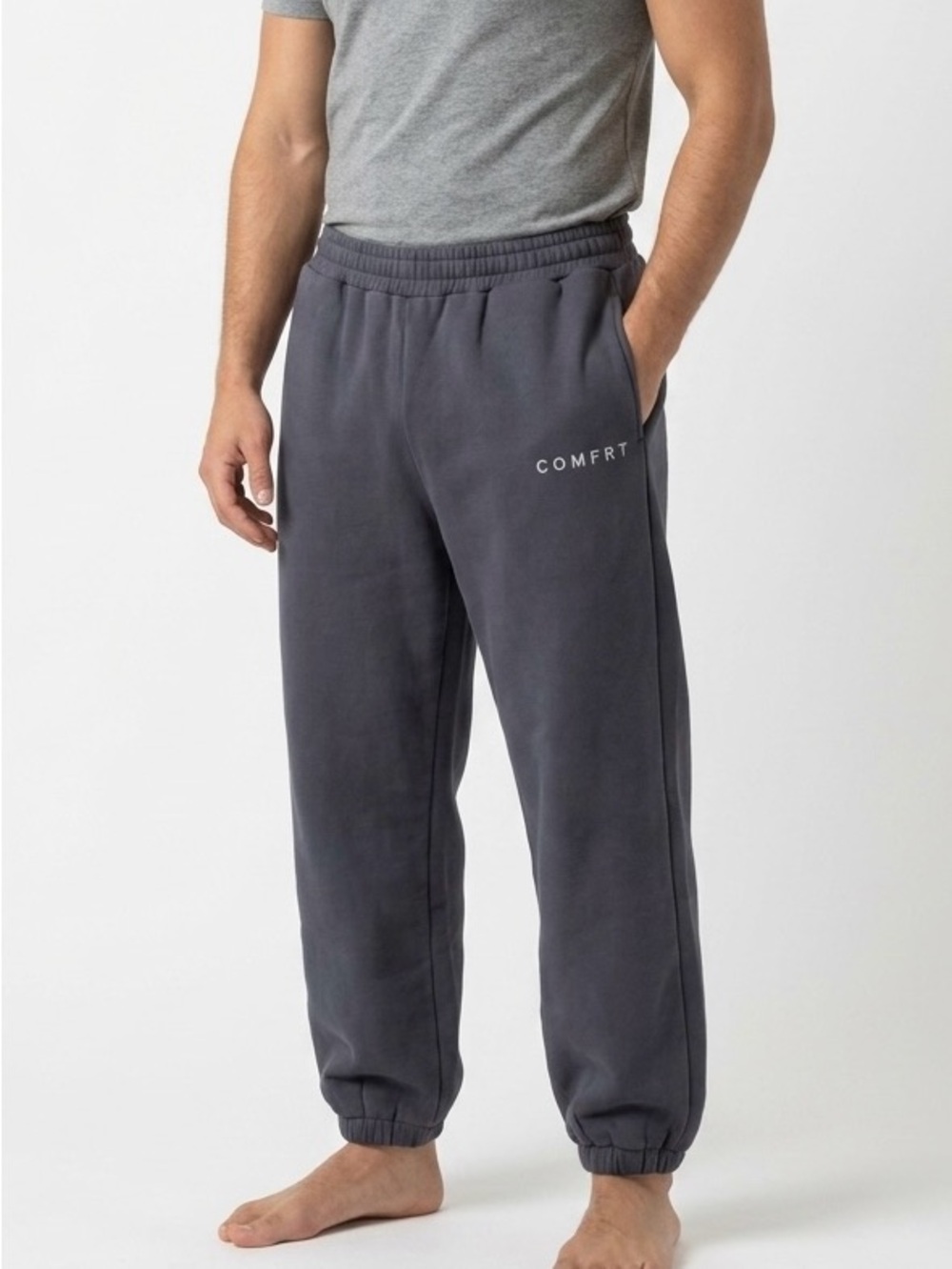 Comfrt Tranquil Oversized Sweatpants Joggers Brown Grey Taupe Plus Size 2XL